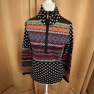 NEW! Icelandic Colorful Half Zip Mock Neck Cardigan Size XS Retail: $225